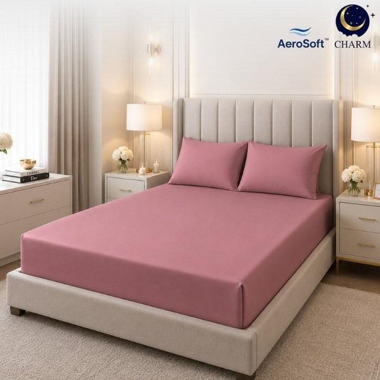 CHARM ชุดผ้าปูที่นอน AeroSoft สี Dusty Pink
