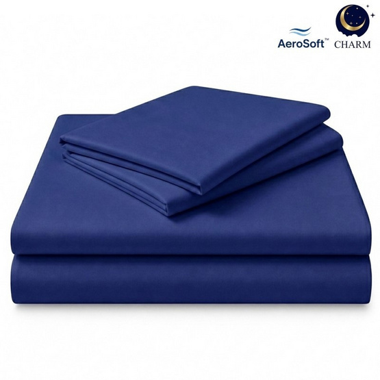 CHARM ชุดผ้าปูที่นอน AeroSoft สี Navy Blue