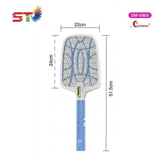 ST ไม้ตียุง SM-8900 สีฟ้า