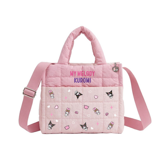 กระเป๋าสะพาย My Melody & Kuromi สีชมพู
