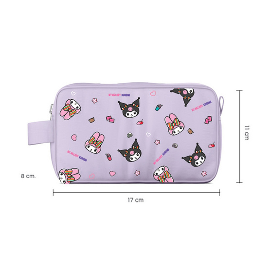 กระเป๋าเครื่องสำอาง My Melody & Kuromi สีม่วง