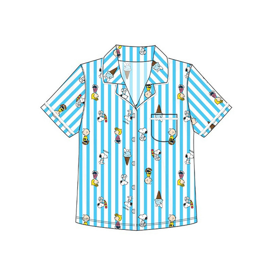 ชุดนอน ลาย Snoopy แขนสั้น+ขายาว สีฟ้า