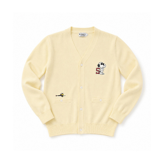 เสื้อคาร์ดิแกน ลาย Snoopy พร้อมปักลาย สีครีม