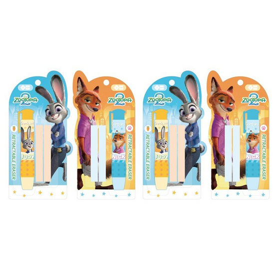 iiGEN ยางลบแท่งกด พร้อมรีฟิล Retractable Eraser Zootopia คละลาย (แพ็ก 4 ชิ้น)