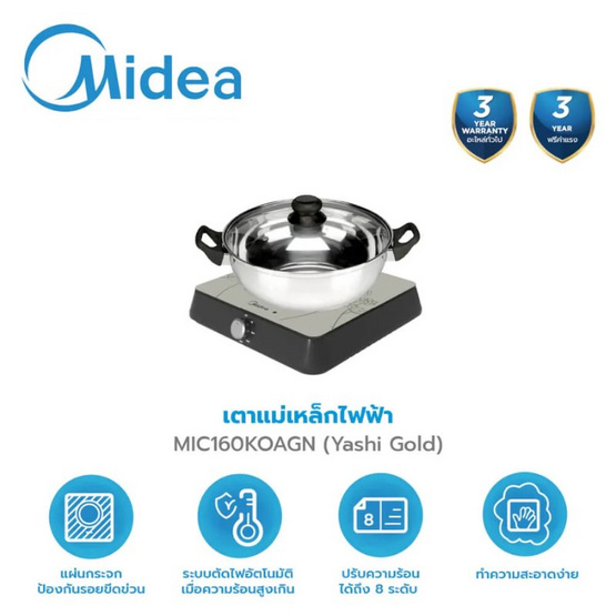 Midea เตาแม่เหล็กไฟฟ้า รุ่น MIC160K0AGN