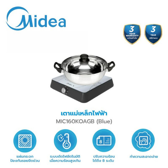Midea เตาแม่เหล็กไฟฟ้า รุ่น MIC160K0AGB