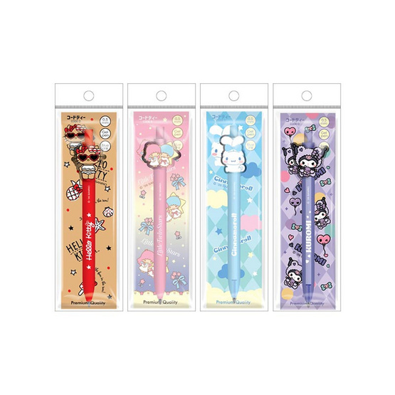 CODE:D ปากกาเจล 0.5 มม. ด้าม Acrylic คละลาย Sanrio (แพ็ก 4 ด้าม)