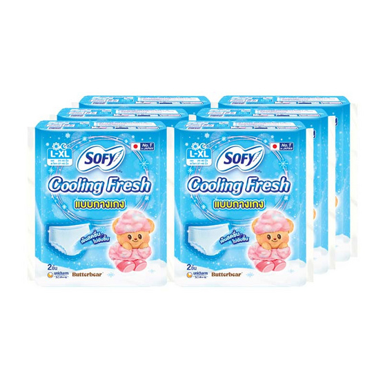 โซฟี ผ้าอนามัยแบบกางเกง คูลลิ่งเฟรช ไซซ์ L-XL ห่อละ 2 ชิ้น (6 ห่อ)
