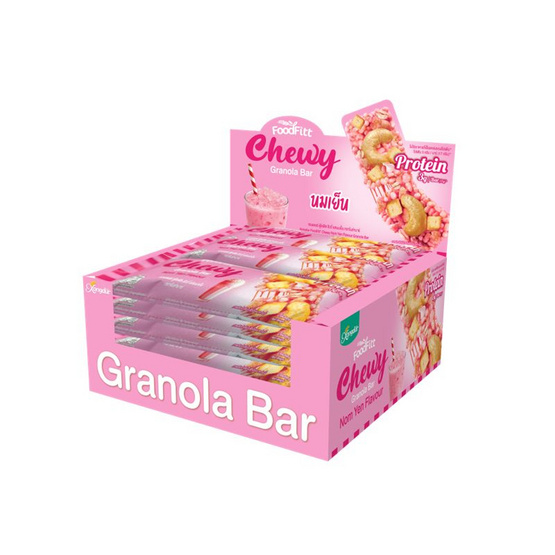 ซองเดอร์ ฟู๊ตฟิต ชิววี่กราโนล่าบาร์ รสนมเย็น 17 กรัม (แพ็ก 12 ชิ้น)
