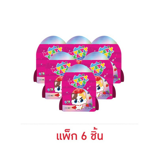 มิสตี้แคท เยลลี่กลิ่นสตรอเบอรี่&องุ่นเคียวโฮ  45 กรัม (แพ็ก 6 ชิ้น)