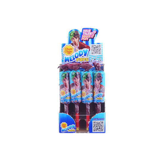 จูปาจุ๊ปส์ อมยิ้มเมโลดี้ป๊อปส์กลิ่นโคล่า 15 กรัม (แพ็ก 16 ชิ้น)