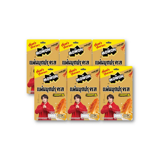 โมวอน แผ่นบุกปรุงรส รสซอสงา 54 กรัม (แพ็ก 6 ชิ้น)