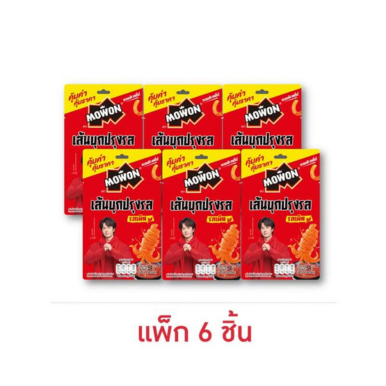 โมวอน เส้นบุกปรุงรส รสเผ็ด 54 กรัม (แพ็ก 6 ชิ้น)
