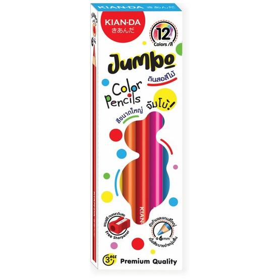 KIAN-DA สีไม้ 12 สี JUMBO