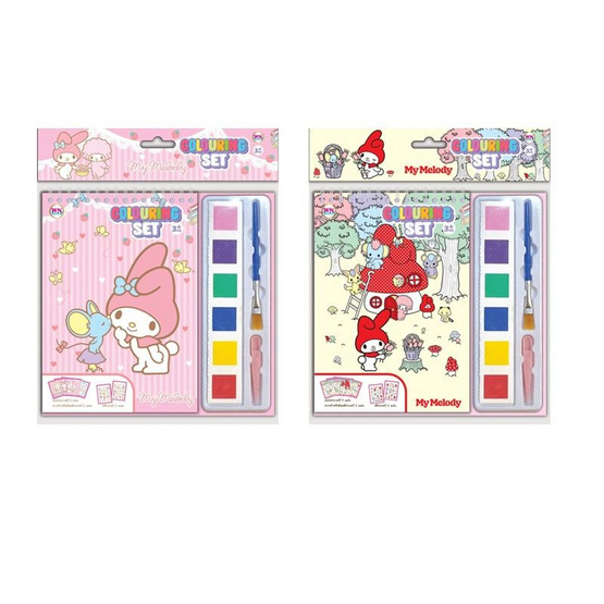 Wanna สมุดภาพระบายสีน้ำ DIY Colouring Set My Melody คละลาย (แพ็ก 2 เล่ม)