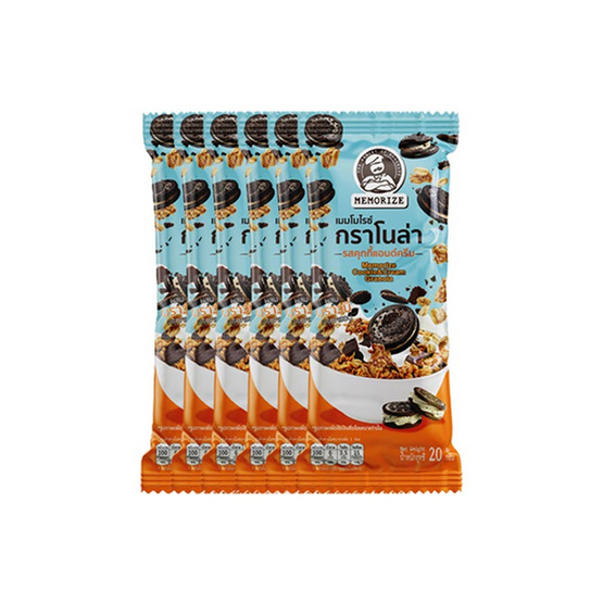 เมมโมไรซ์ กราโนล่ารสคุกกี้แอนด์ครีม 20 กรัม (แพ็ก 6 ชิ้น)