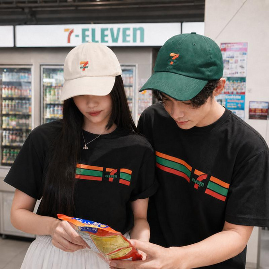 หมวกแก๊ป Collection 7-Eleven สีครีม