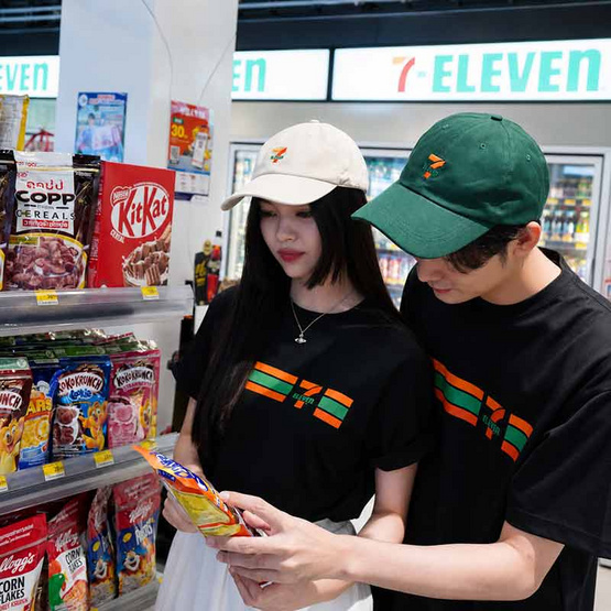 หมวกแก๊ป Collection 7-Eleven สีครีม