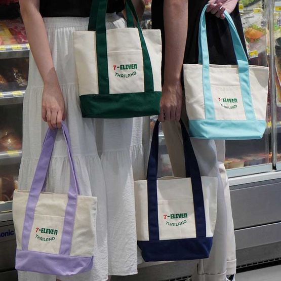 กระเป๋าผ้าแคนวาส Collection 7-Eleven ขนาดเล็ก สีเขียว