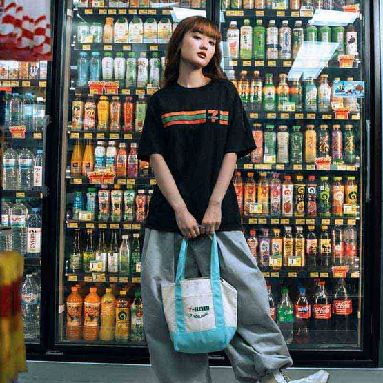 กระเป๋าผ้าแคนวาส Collection 7-Eleven ขนาดเล็ก สีฟ้า