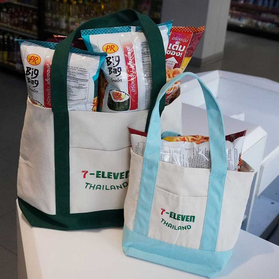 กระเป๋าผ้าแคนวาส Collection 7-Eleven ขนาดเล็ก สีฟ้า