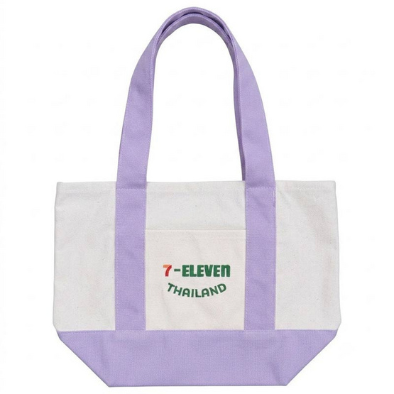 กระเป๋าผ้าแคนวาส Collection 7-Eleven ขนาดเล็ก สีม่วง