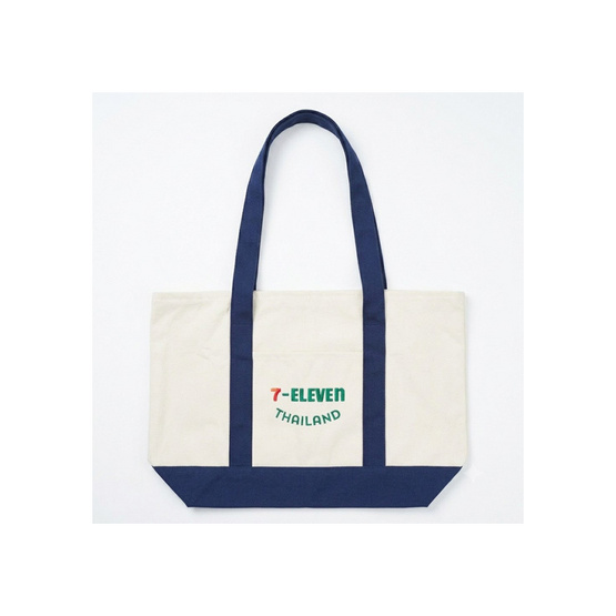 กระเป๋าผ้าแคนวาส Collection 7-Eleven ขนาดใหญ่ สีกรม