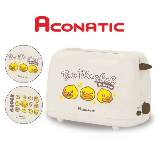 Aconatic เครื่องปิ้งขนมปัง 2ช่องลาย B-Duck รุ่น AN-TT7540
