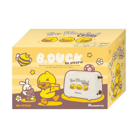 Aconatic เครื่องปิ้งขนมปัง 2ช่องลาย B-Duck รุ่น AN-TT7540