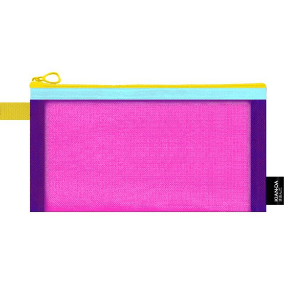 KIAN-DA กระเป๋า Nylon Zipper Pouch คละสี (แพ็ก 4 ชิ้น)