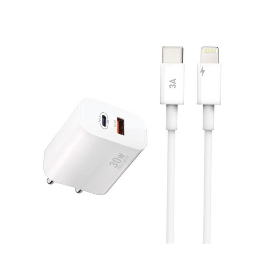 Rizz ชุดชาร์จ 2 ช่อง PD-USB Lightning  รุ่น RWL-301I