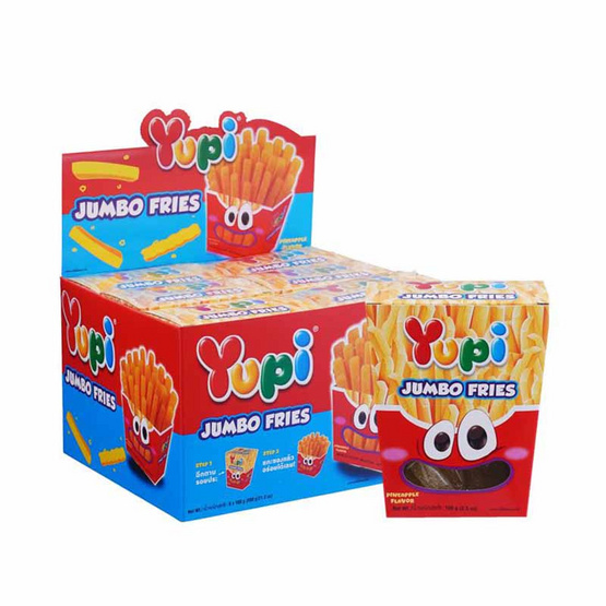 ยูปี้ กัมมี่จัมโบ้ฟรายส์กลิ่นสับปะรด 100 กรัม (แพ็ก 6 ชิ้น)