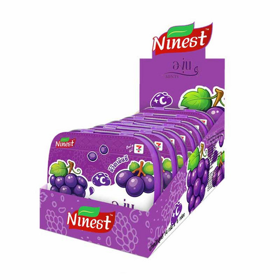 ไนน์เนส ลูกอมมิ้นต์วิตซีกลิ่นองุ่น 14 กรัม (แพ็ก 6 ชิ้น)
