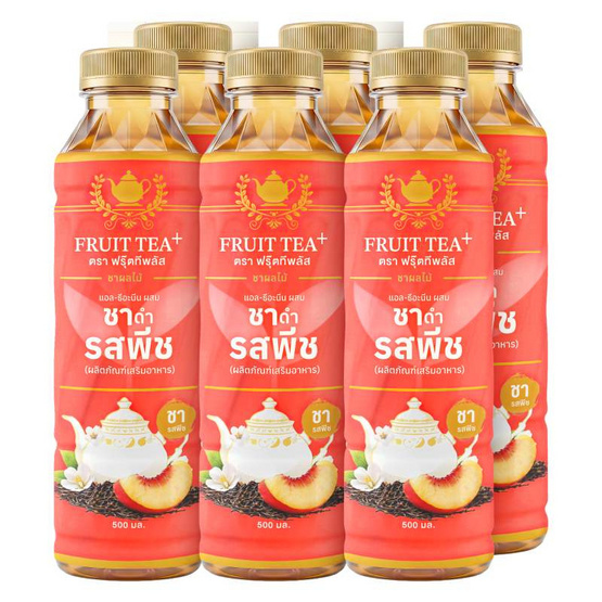 ฟรุ๊ตทีพลัสพีช 500 มล. (แพ็ก 6 ขวด)