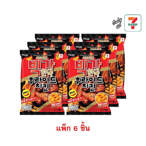บิ๊กก้าข้าวโพดอบกรอบรสไก่ทอดเกาหลี 40 กรัม (แพ็ก 6 ชิ้น)