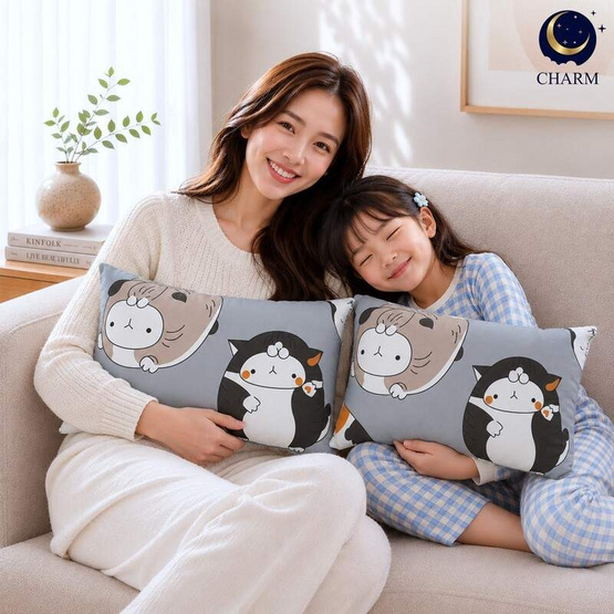 Charm เซตหมอนอิง เพื่อนปุยนุ่ม ขนาด 35x50 ซม. (2 ใบ ต่อ 1 เซต)
