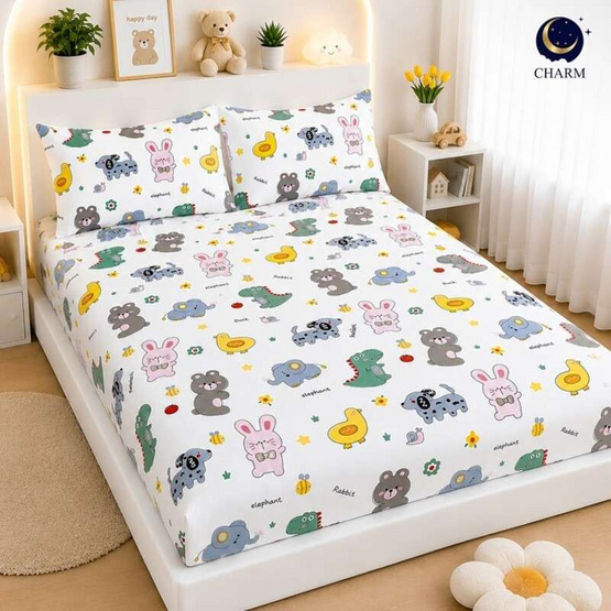 Charm ผ้าปูไม่รวมนวม Baby Zoo
