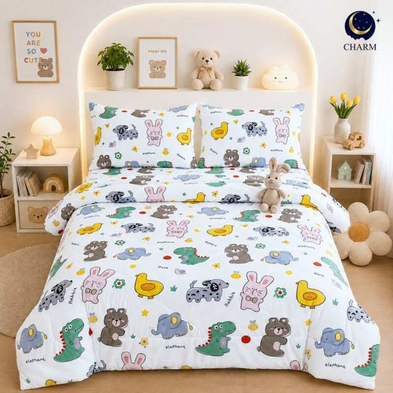 Charm ผ้าปูครบเซ็ต Baby Zoo