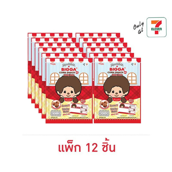 บิ๊กก้าข้าวโพดช็อกฯมอนชิชิกระดาษโน๊ต 6 กรัม (แพ็ก 12 ชิ้น)