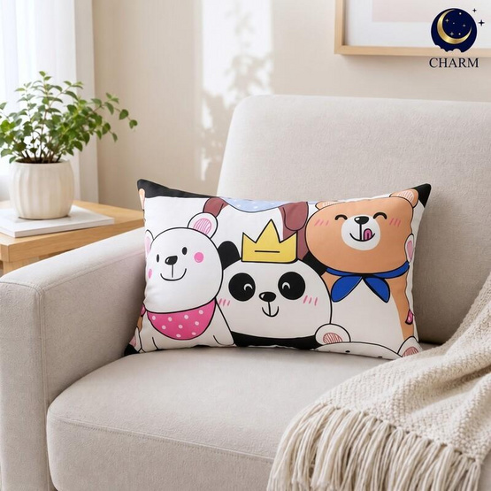 Charm หมอนอิงยาว ลาย Bear Buddy 35x50 ซม.