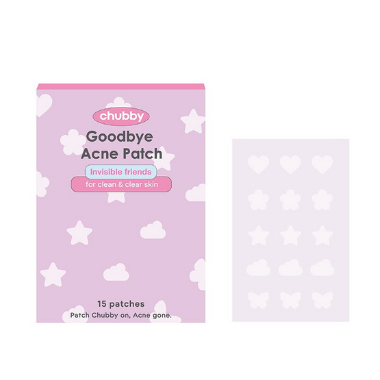 Chubby Goodbye Acne Patch Invisible friends 15ดวง