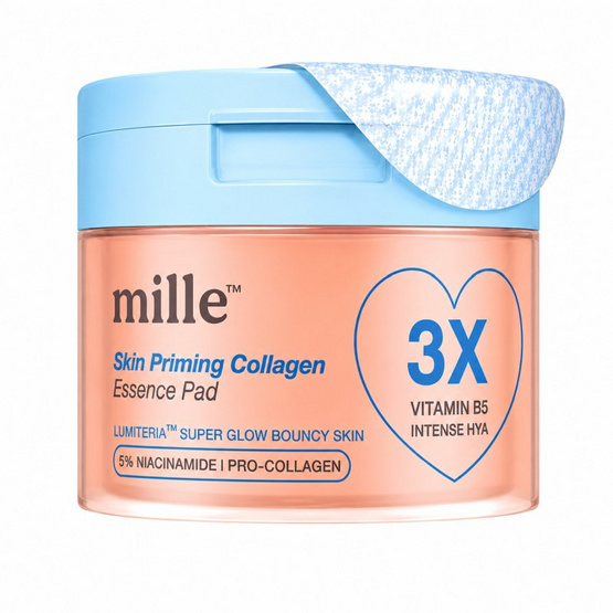 Mille แผ่นเอสเซนส์ Skin Priming Collagen Essence Pad (60แผ่น) 150มล.