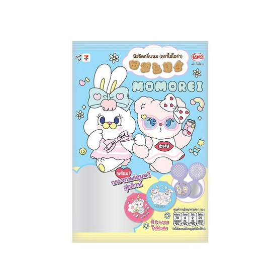 ไอโอร่า Momoreiบิสกิตรสนมกระจกพร้อมหวี 16 กรัม (แพ็ก 8 ชิ้น)