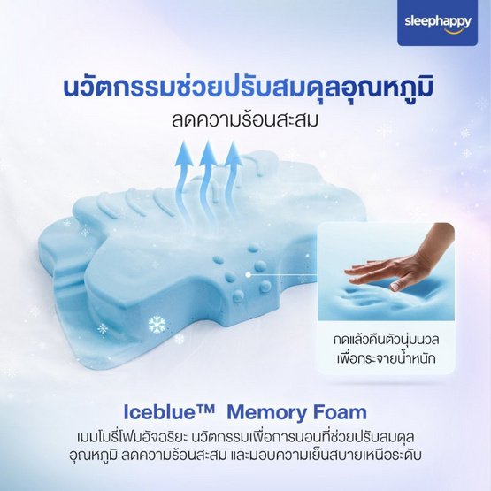 SleepHappy หมอนเมมโมรี่โฟมสุขภาพ รุ่น Butterfly Pillow