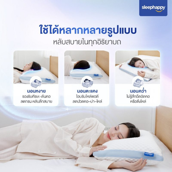 SleepHappy หมอนสุขภาพปรับความสูง-ต่ำได้ รุ่น iAdjust Pillow