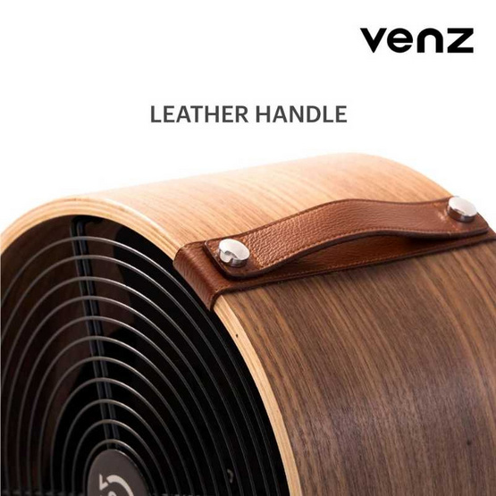 Venz พัดลมตกแต่ง ทรงกลมถังไม้ 12 นิ้ว รุ่น Wooden Fan