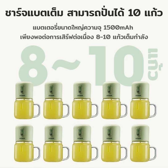 SAMONO เครื่องปั้นน้ำผลไม้แบบไร้สาย 350 มล. รุ่น SW-Y5 Plus
