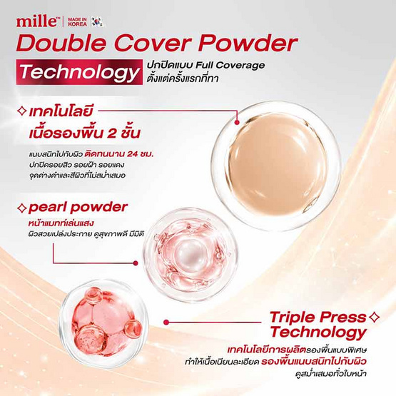 Mille รองพื้น Matte Poreless Liquid Foundation SPF30 PA++ 6 กรัม แพ็ก 6 ชิ้น