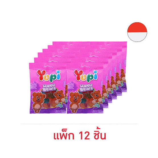 ยูปี้ กัมมี่แฮปปี้แบร์กลิ่นทุตตี้ฟรุตตี้ 70 กรัม (แพ็ก 12 ชิ้น)