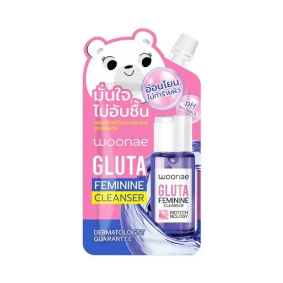 Woonae ผลิตภัณฑ์ทำความสะอาดจุดซ่อนเร้น Gluta Feminine Cleanser 30ml (แพ็ก 6 ชิ้น)